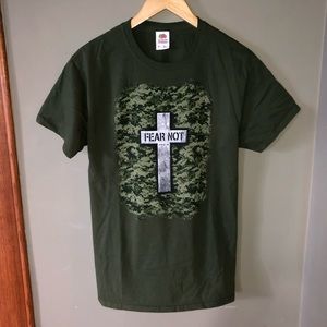 Psalm 27:3 Men’s M Christian Decal Green T Shirt